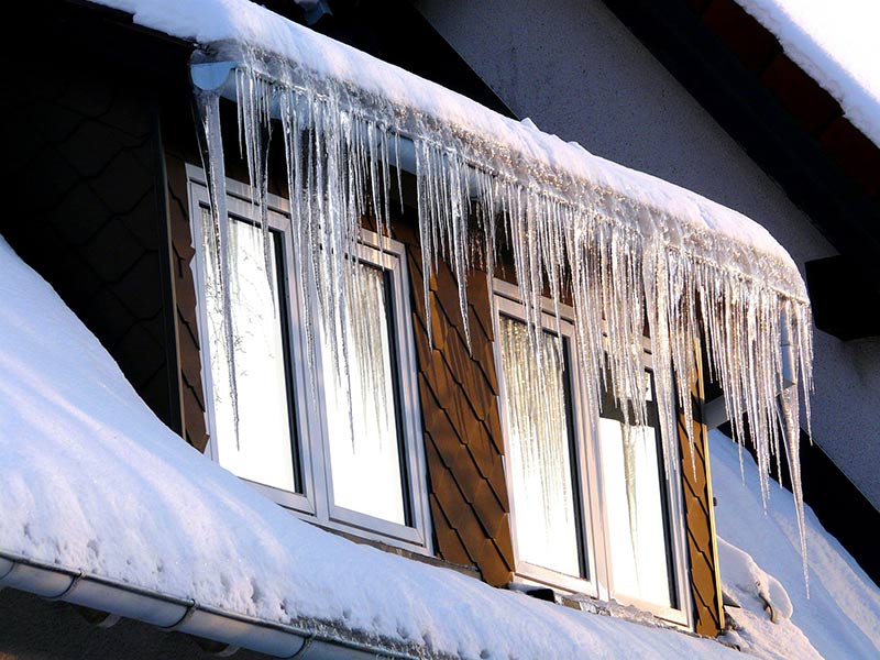 iced up gutters